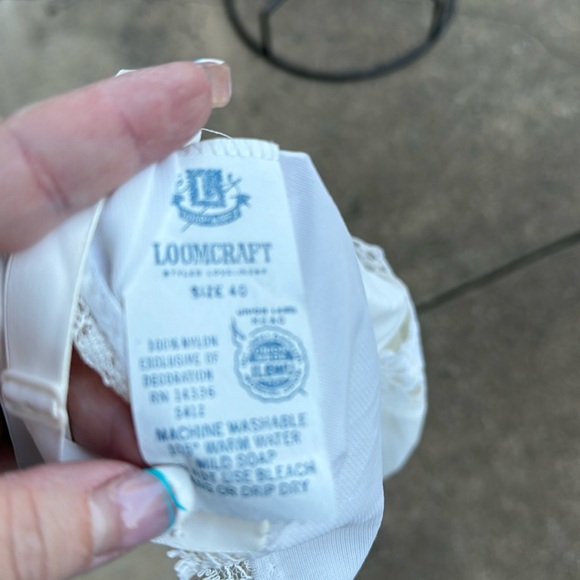 NOS Vintage Loomcraft Nylon Full Slip 40 Union Tags Oldstock Off White Lace asis - Picture 2 of 8